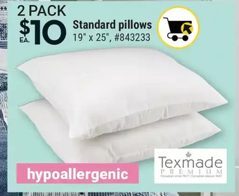 Giant Tiger 2 pack standard pillows offer