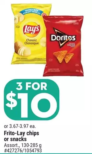 Giant Tiger Frito-lay chips offer