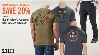 Cabela's 5.11 men's apparel offer