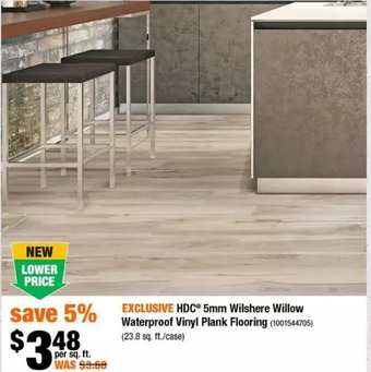 Home Depot Hdc 5mm wilshere willow waterproof vinyl plank flooring offer