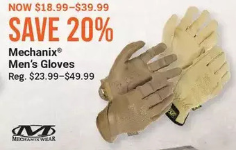 Cabela's Mechanix men's gloves offer