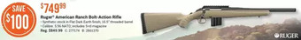 Cabela's Ruger american ranch bolt-action rifle offer