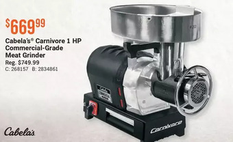 Cabela's Cabela's carnivore 1 hp commercial-grade meat grinder offer