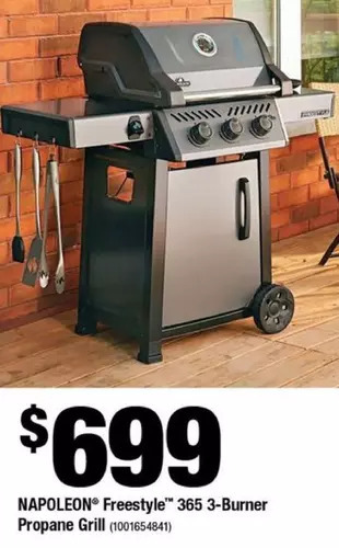 Home Depot Napoleon freestyle 365 3-burner propane grill offer