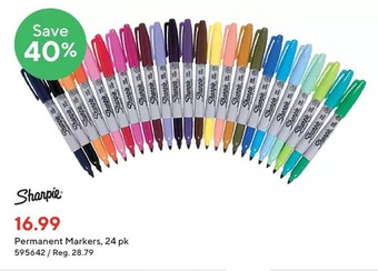 Staples Sharpie permanent markers offer