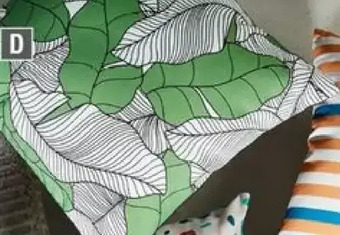 Home Depot Stylewell 18 x 18 reversible patio cushion - tropical leaves offer