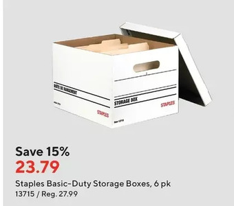 Staples Staples basic-duty storage boxes offer