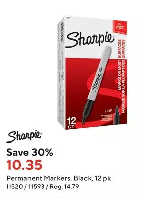 Staples Sharpie permanent markers offer