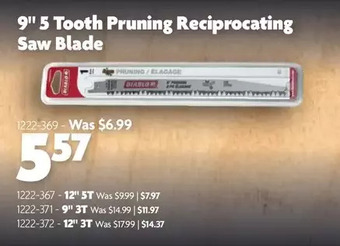 Home Hardware 9 5 tooth pruning reciprocating saw blade | 12 5t | 9 3t | 12 3t offer