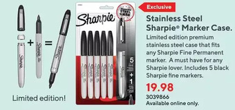 Staples Stainless steel sharpie marker case offer