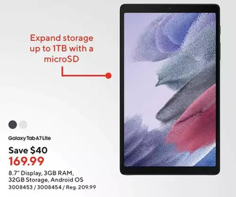 Staples Samsung galaxy tab a7 lite offer