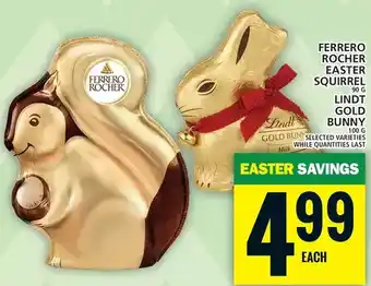 Food Basics Ferrero rocher easter squirrel | lindt gold bunny offer