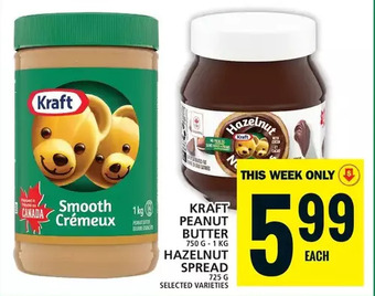 Food Basics Kraft peanut butter | hazelnut spread offer