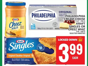 Food Basics Philadelphia cream cheese | kraft singles or cheez whiz offer
