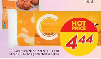 Sobeys Urban Fresh Compliments cheese or shreds offer