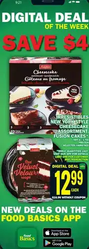 Food Basics Irresistibles new york style cheesecake, fusion cakes offer