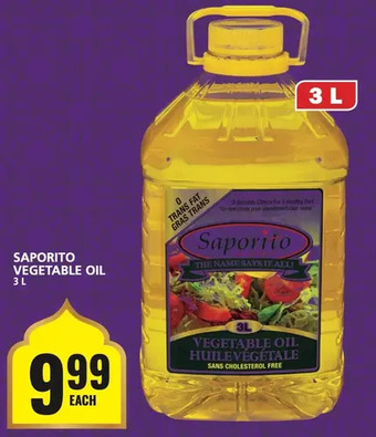 Food Basics Saporito vegetable oil offer