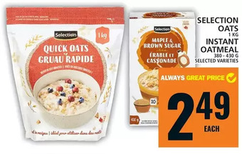 Food Basics Selection oats, instant oatmeal offer