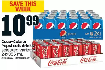 Loblaws Coca-cola or pepsi soft drinks offer