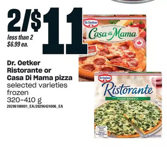 Loblaws Dr. oetker ristorante or casa di mama pizza offer