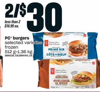 Loblaws Pc burgers offer