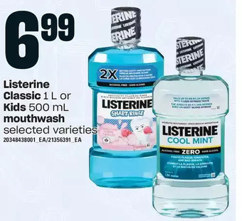 Loblaws Listerine classic or kids mouthwash offer