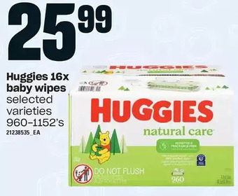 Loblaws Huggies 16x baby wipes offer