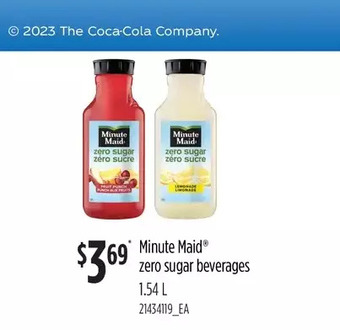 Loblaws Minute maid zero sugar beverages offer