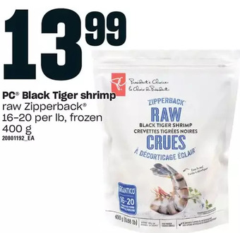 Loblaws Pc black tiger shrimp offer