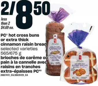 Independent Grocer Pc hot cross buns or extra thick cinnamon raisin bread offer