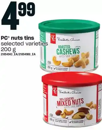 Loblaws Pc nuts tins offer