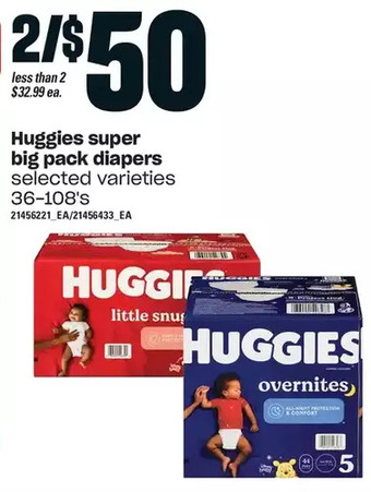 Loblaws Huggies super big pack diapers offer