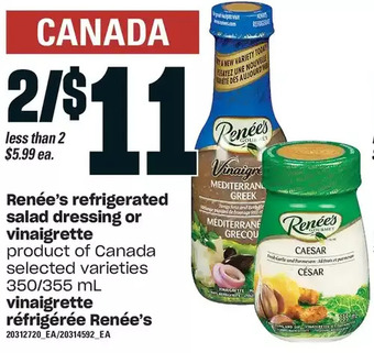 Independent Grocer Renee's refrigerated salad dressing or vinaigrette offer