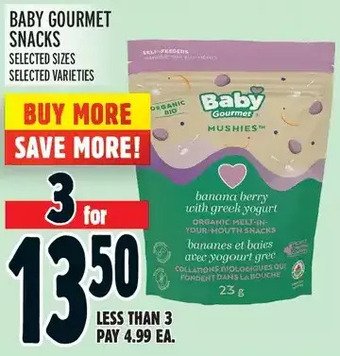 Metro Baby gourmet snacks offer