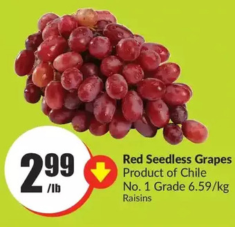 FreshCo Red seedless grapes offer