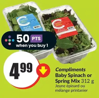 FreshCo Compliments baby spinach or spring mix offer