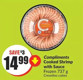 FreshCo Compliments cooked shrimp with sauce offer