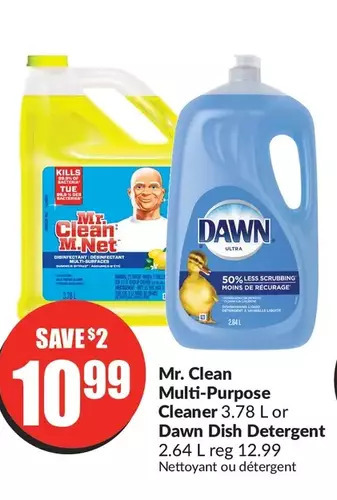 FreshCo Mr. clean multi-purpose cleaner or dawn dish detergent offer