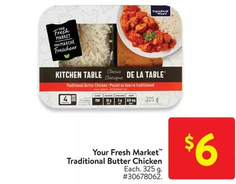 Walmart Your fresh market traditional butter chicken offer