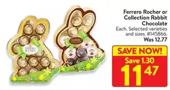 Walmart Ferrero rocher or collection rabbit chocolate offer