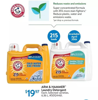 Walmart Arm & hammer laundry detergent offer