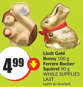 FreshCo Lindt gold bunny | ferrero rocher squirrel offer