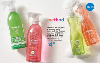 Walmart Method all-purpose cleaning spray | method dish soap offer