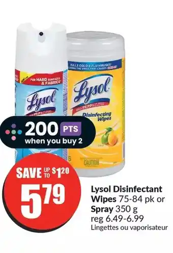 FreshCo Lysol disinfectant wipes or spray offer