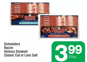 Highland Farms Schneiders bacon hickory smoked classic cut or less salt offer