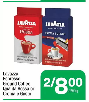 Lavazza espresso ground coffee qualita rossa or crema e gusto