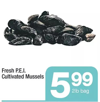 Highland Farms Fresh p.e.i. cultivated mussels offer