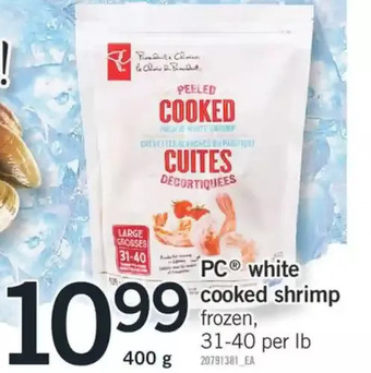 Fortinos Pc white cooked shrimp offer