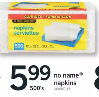 Fortinos No name napkins offer