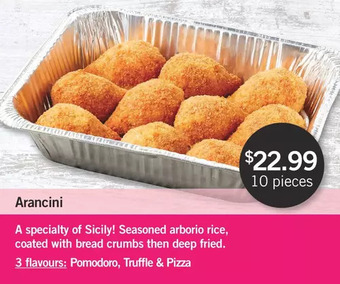 Fortinos Arancini offer